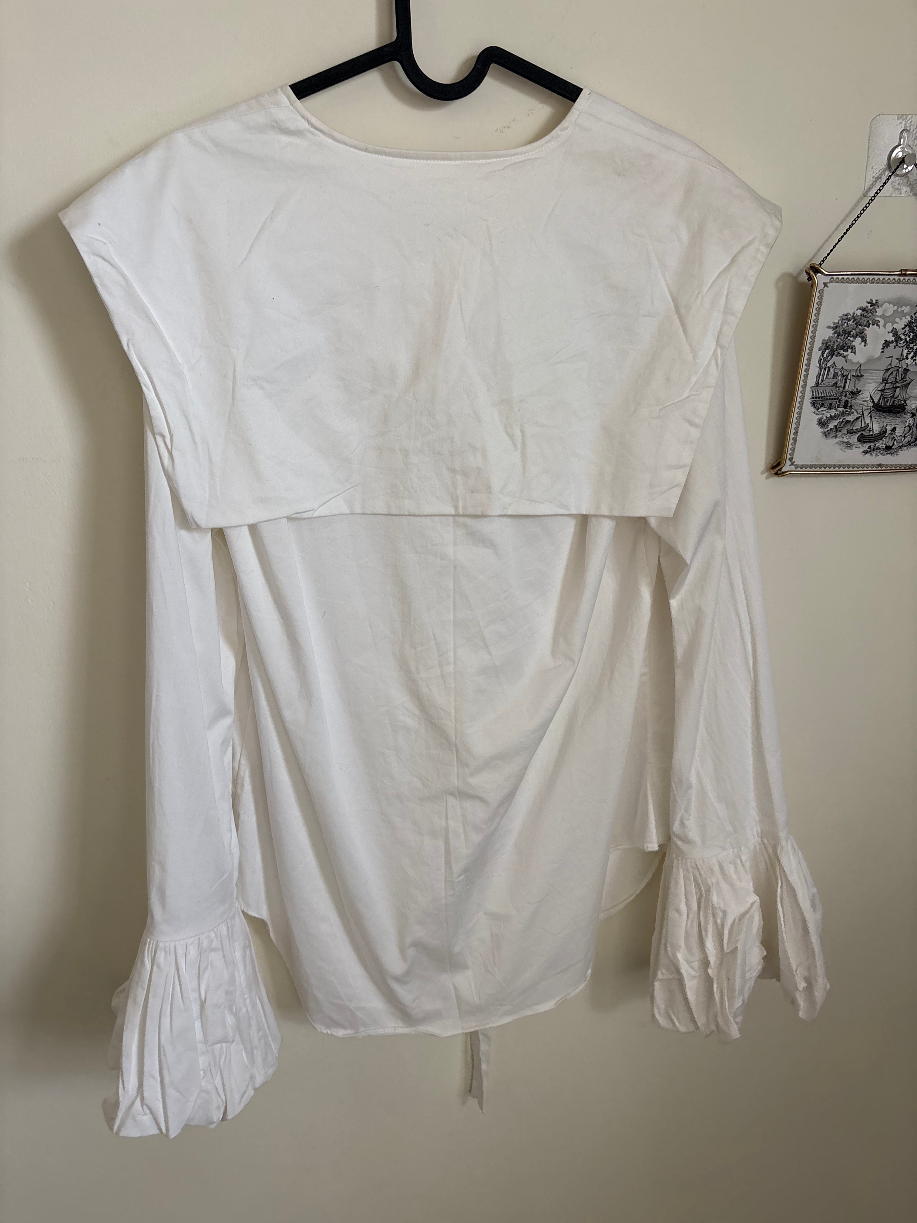 COTTON SQUARE COLLAR SHIRT M