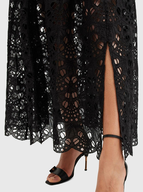 ALLSAINTS  Rosie Broderie Midi Skirt UK 10