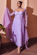 SAANJH BY LEA Purple Anarkali Set (W/O DUPATTA) M