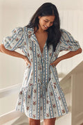 LyreBird Puff Sleeve Mini Dress S