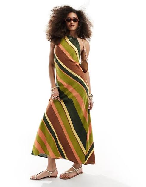 ASOS DESIGN RACER DRESS STRIPED UK 8