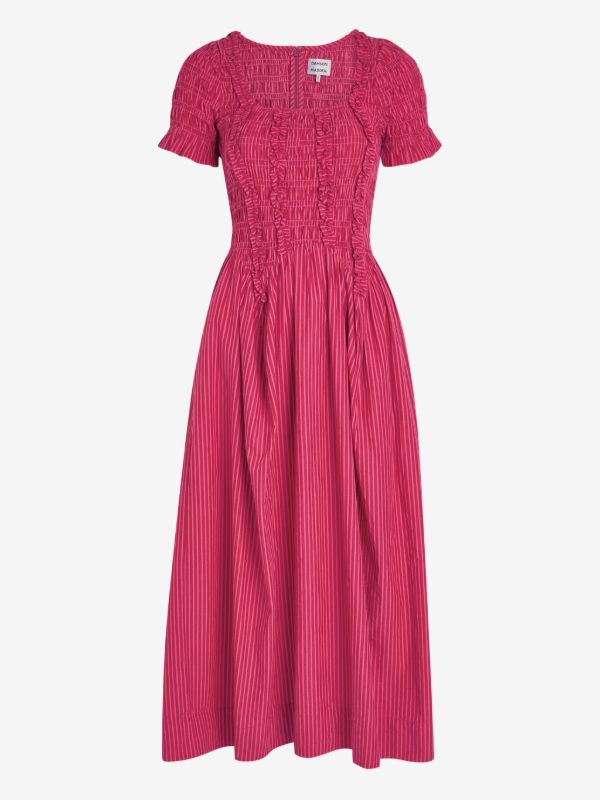 DAMSON MADDER Raphaela striped-pattern ruffled dress