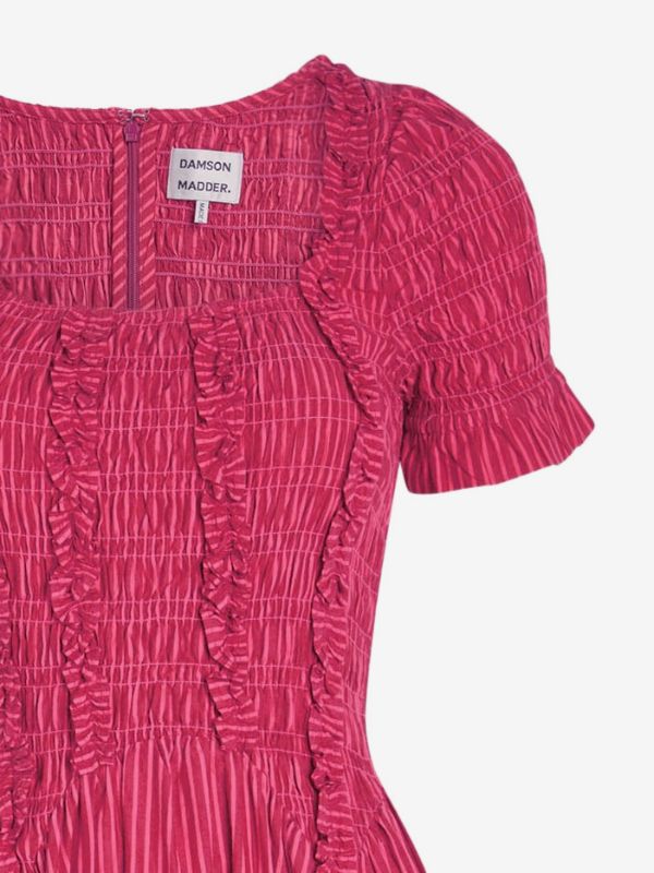 DAMSON MADDER Raphaela striped-pattern ruffled dress