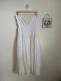 COTTON PATCHWORK STRAPLESS DRESS M