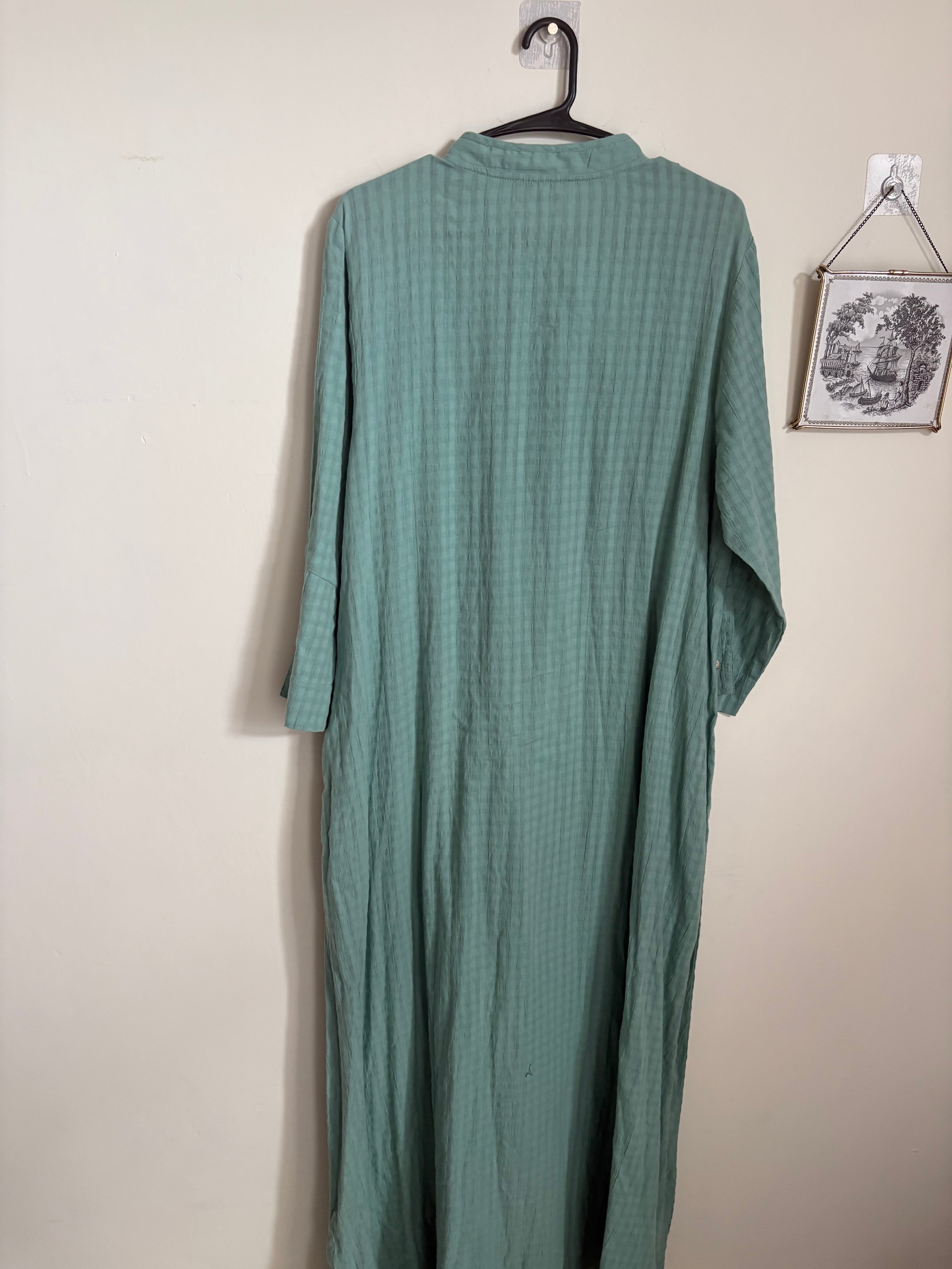 COTTON BASKET COTTON MANDARIN COLLAR DRESS L