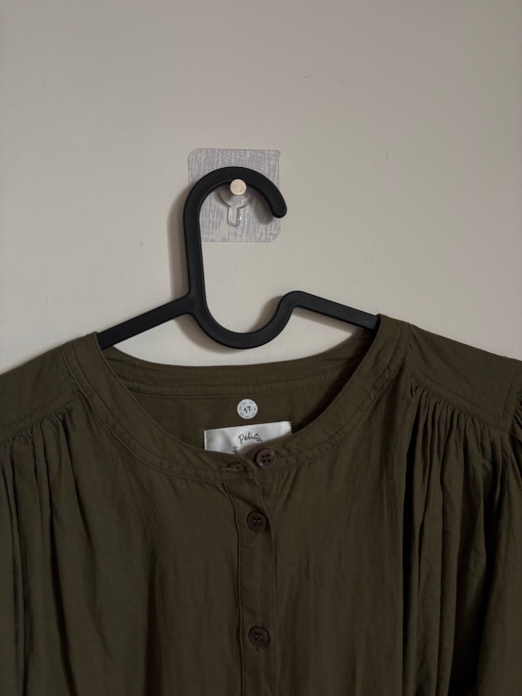 Des Petits Hauts Loose-fit cotton round-neck blouse - Green – RONNIE S
