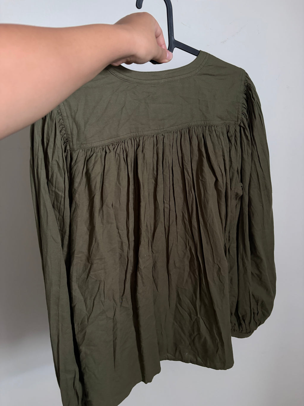Des Petits Hauts Loose-fit cotton round-neck blouse - Green – RONNIE S