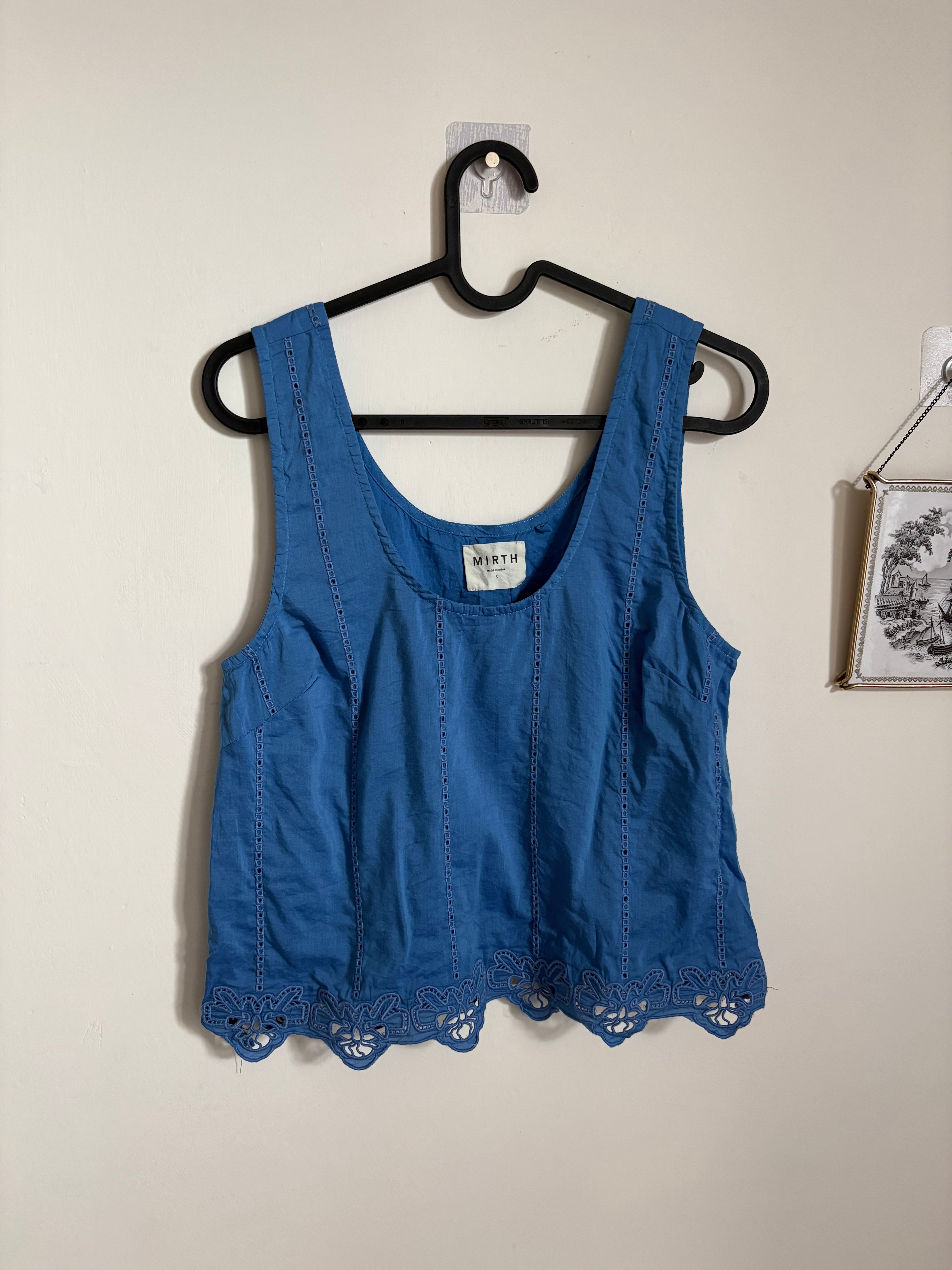 ORINDA TANK IN EGYPTIAN BLUE LOTUS EYELET S