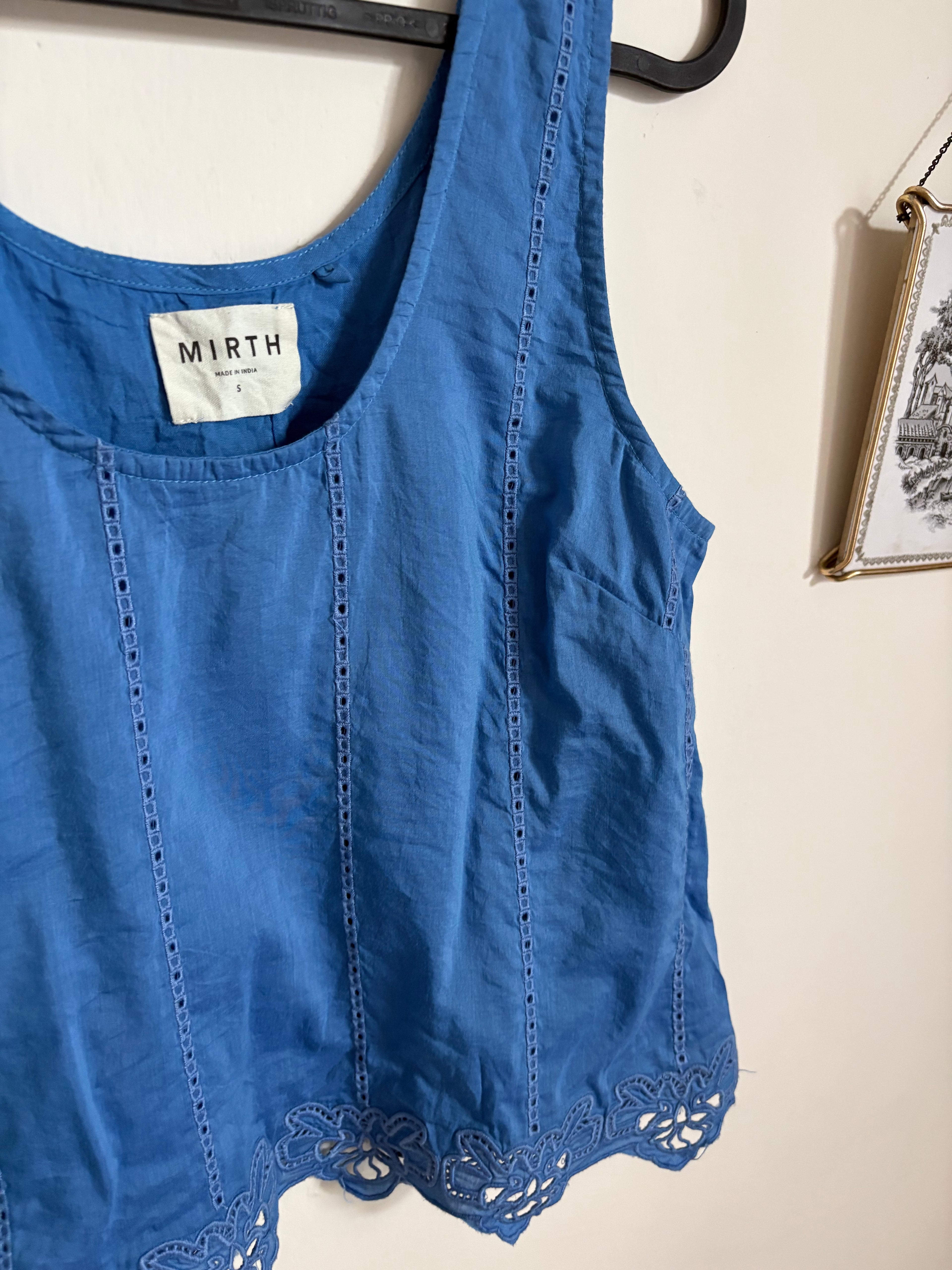 ORINDA TANK IN EGYPTIAN BLUE LOTUS EYELET S