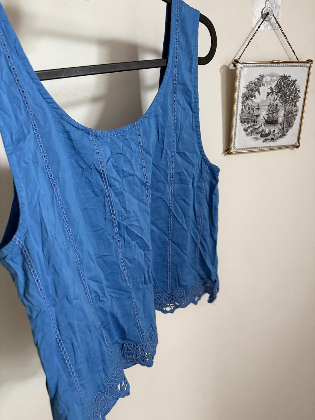 ORINDA TANK IN EGYPTIAN BLUE LOTUS EYELET S