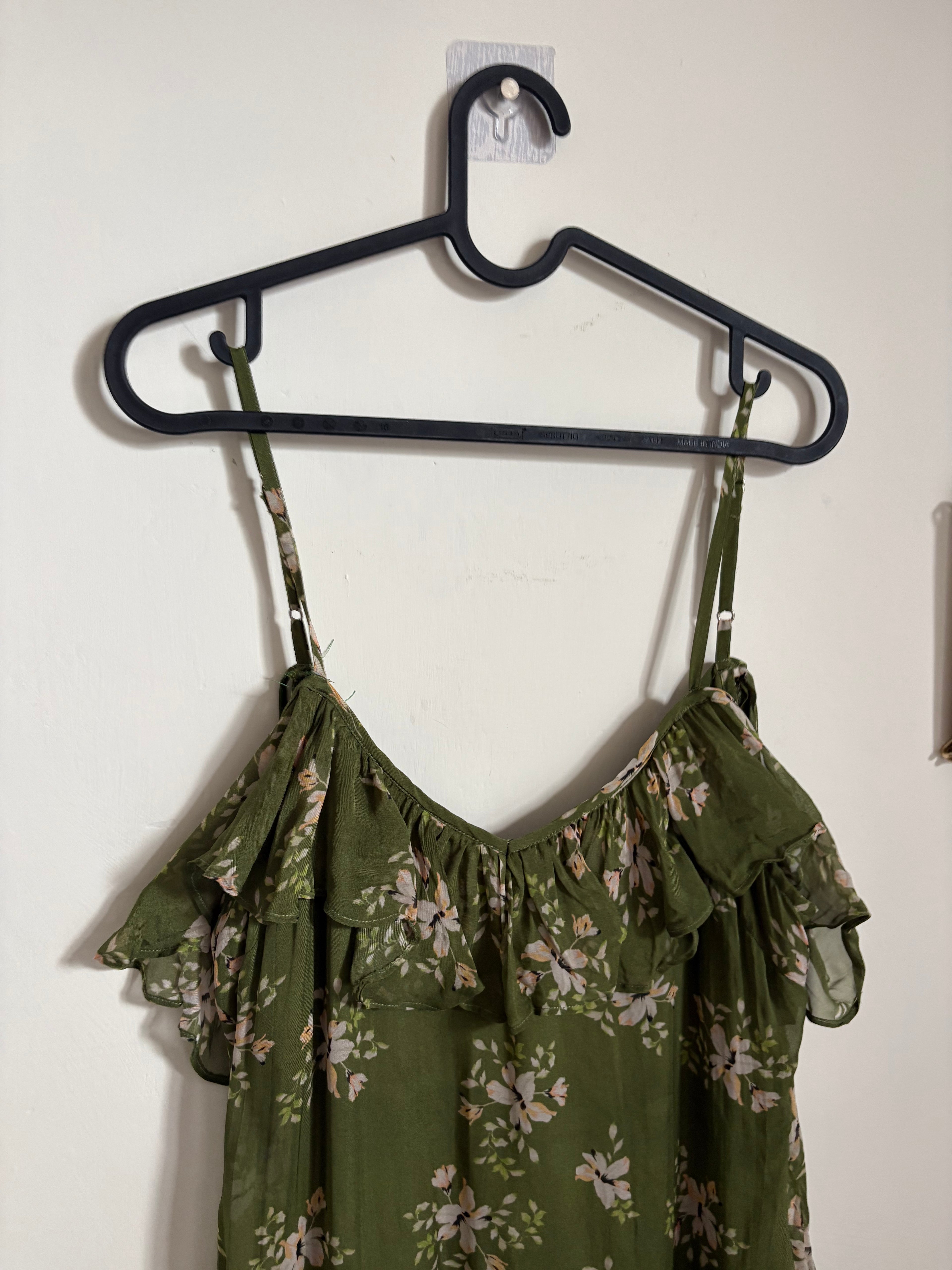 BHLDN Ramy Ruffle Chiffon Maxi Dress  M