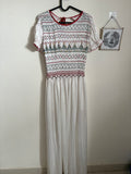 SATIN SMOCKED DRESS M