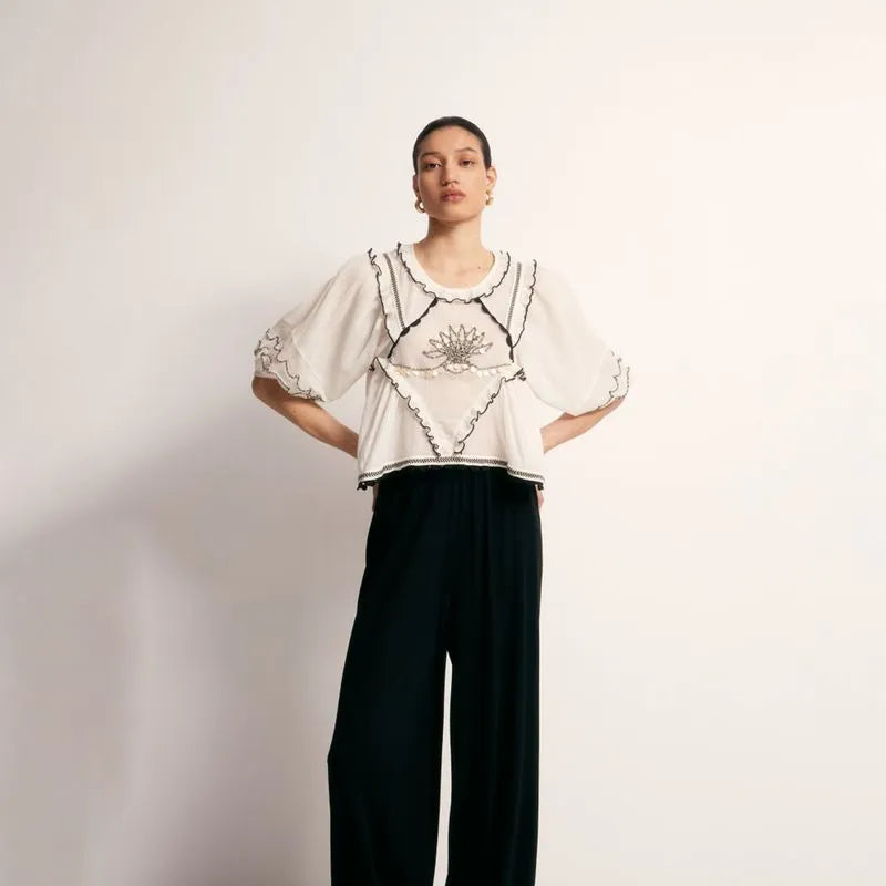 SFERA COTTON EMBROIDERED BLOUSE M/L