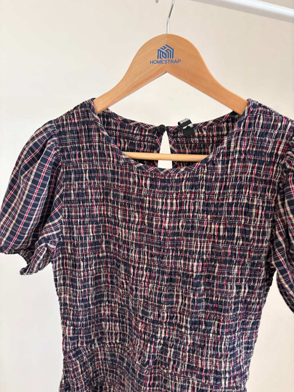 NEXT check shirred dress Uk 12