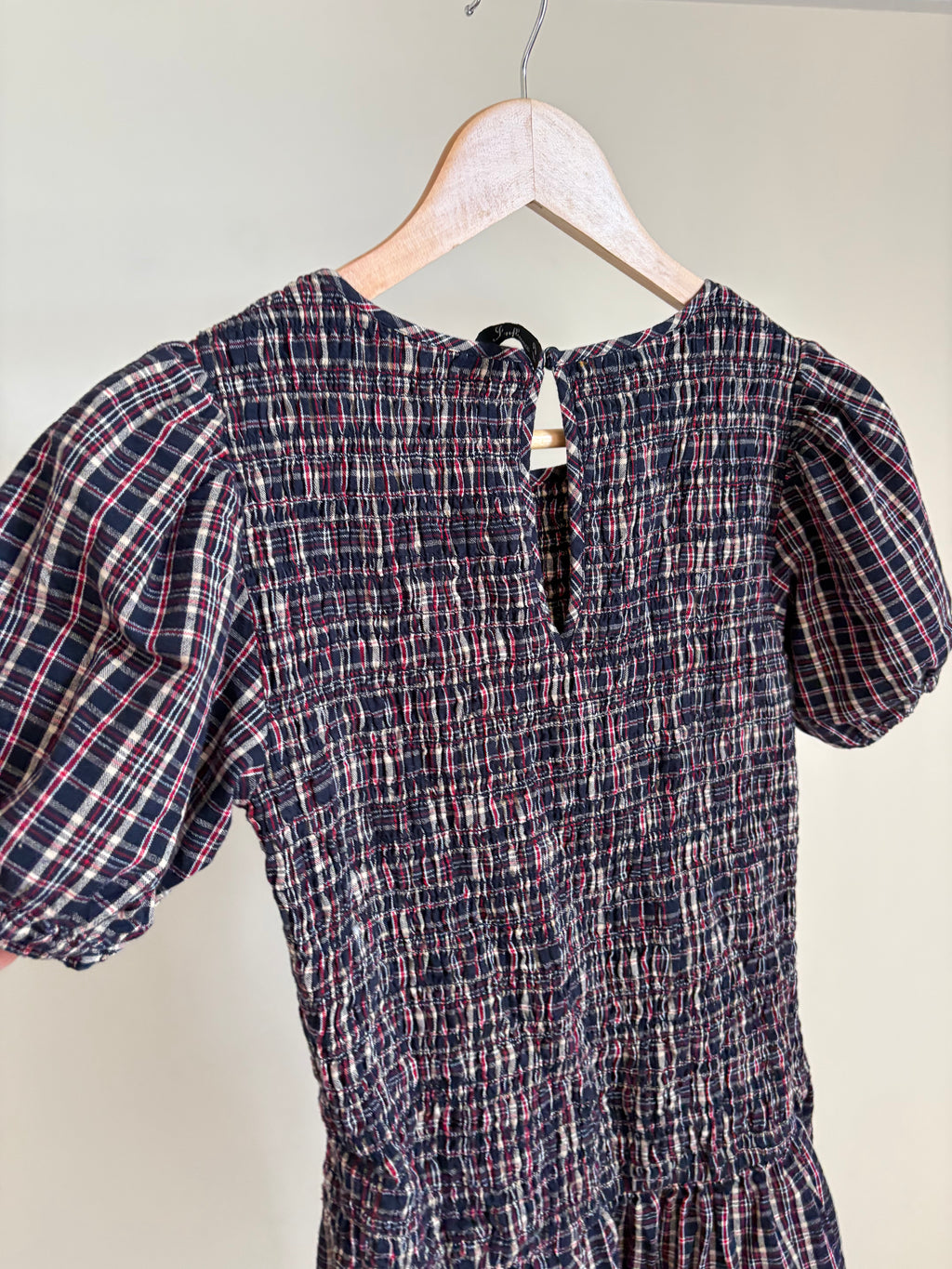 NEXT check shirred dress Uk 12