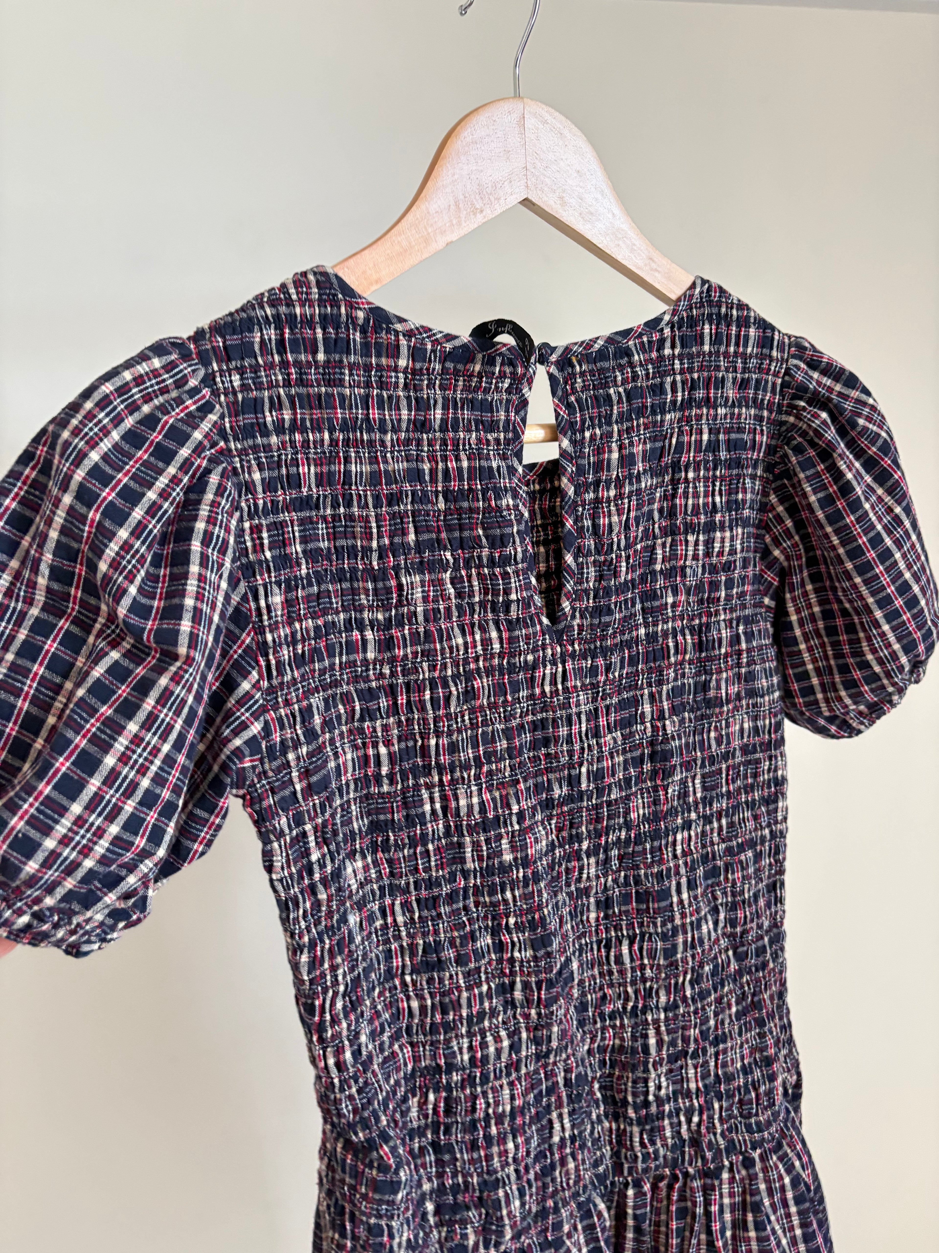 NEXT check shirred dress Uk 12