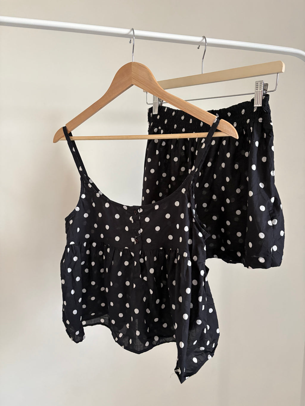 The Great. Sleep Top and shorts Black