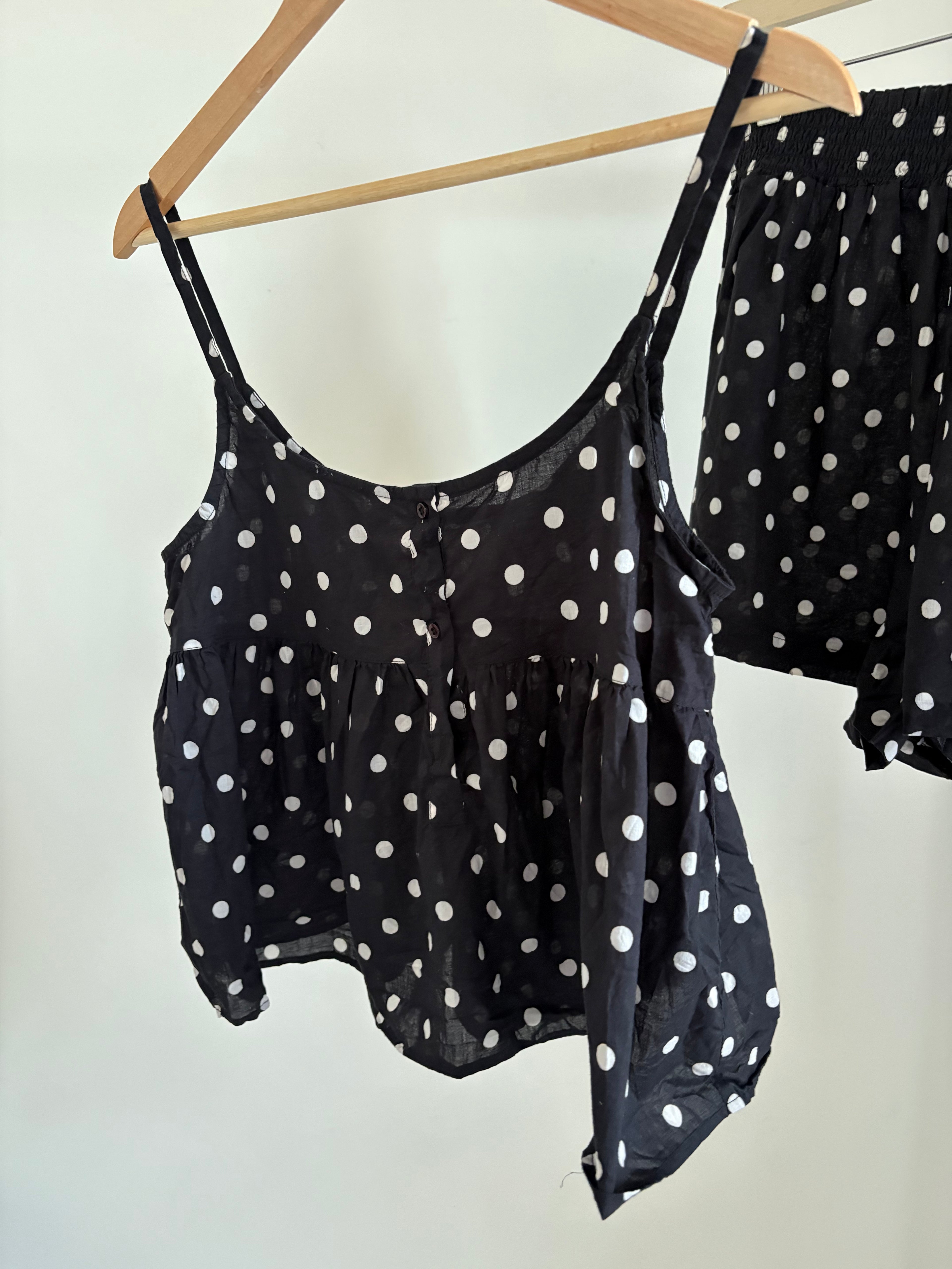 The Great. Sleep Top and shorts Black