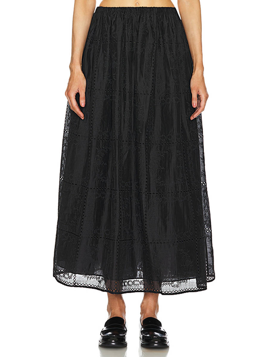 HELSA Handkerchief Midi Skirt in Black 28-30"