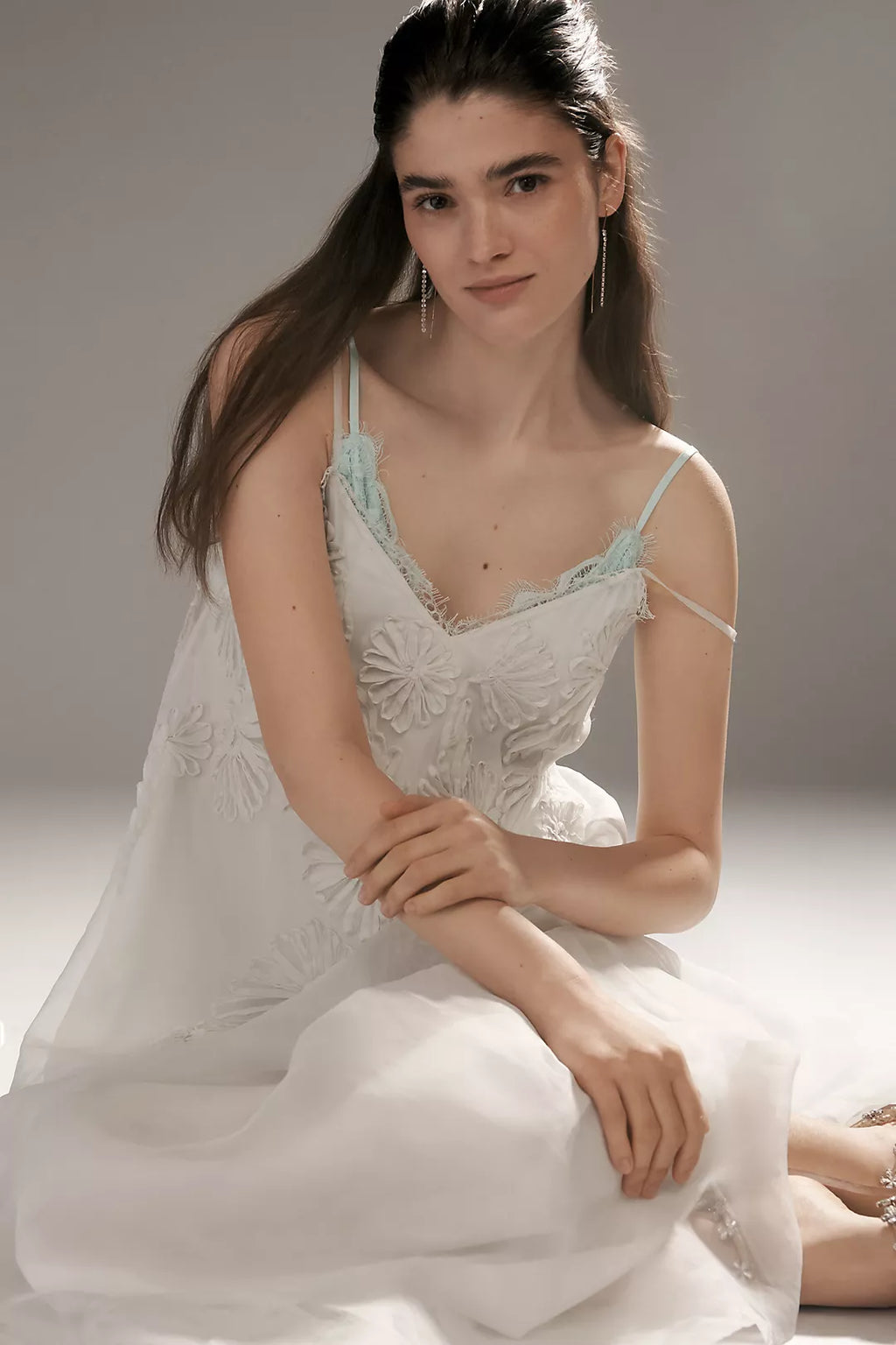 Let Me Be Sleeveless Appliqué Midi Dress XS