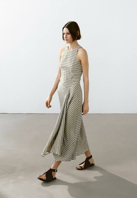 MAAG ASYMMETRIC Day dress - mottled dark brown M