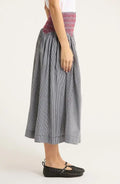 Damson madder shirred check skirt Uk10