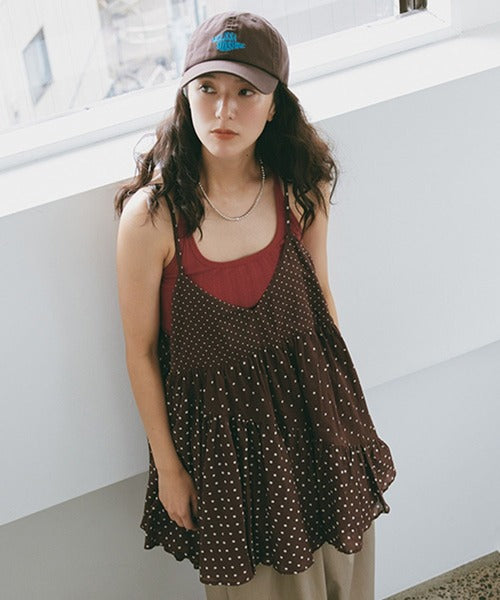 studio CLIP "Kin." Dot Patchwork Camisole Tunic