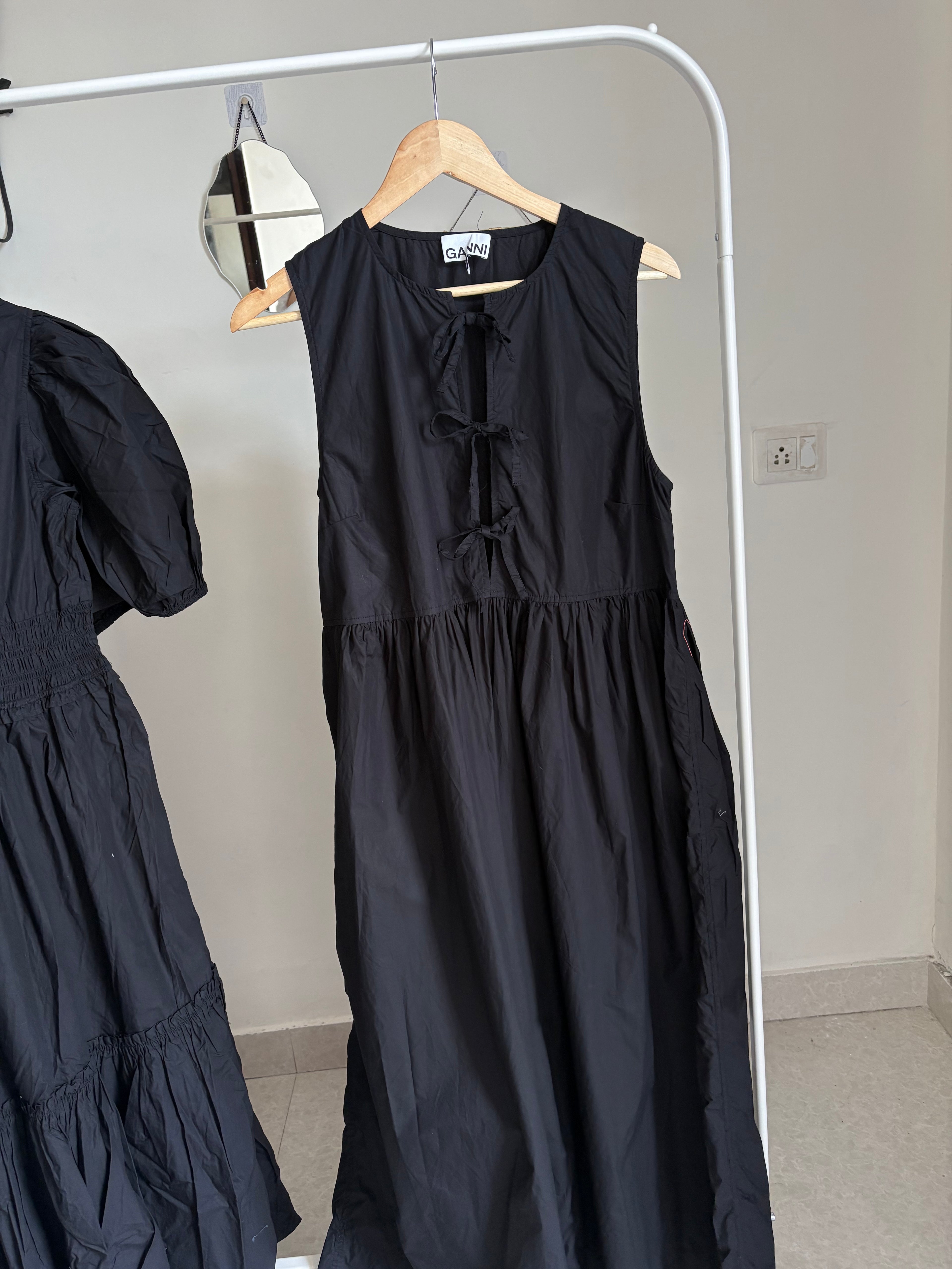 GANNI Women's Midi Dress in Black