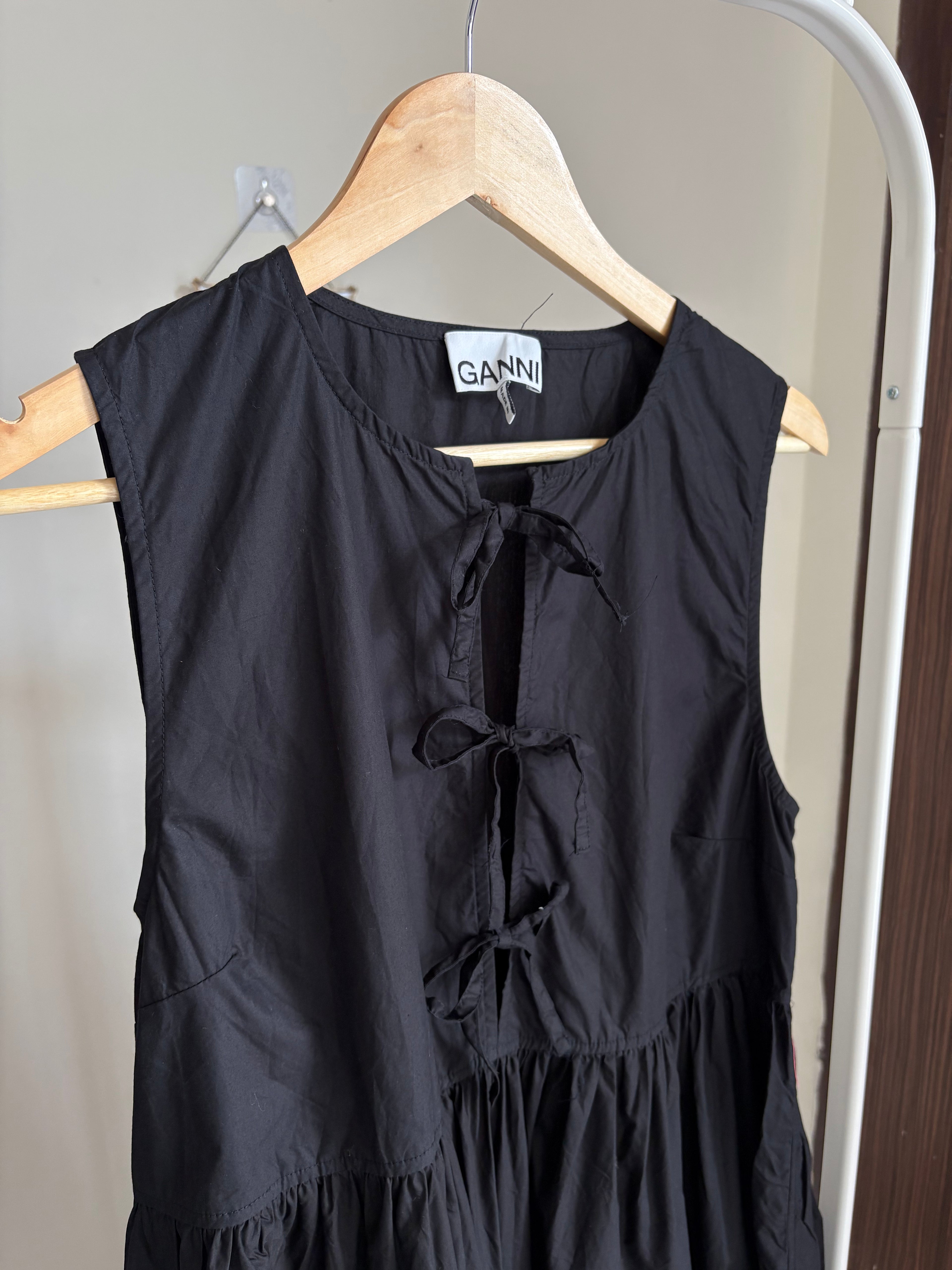 GANNI Women's Midi Dress in Black