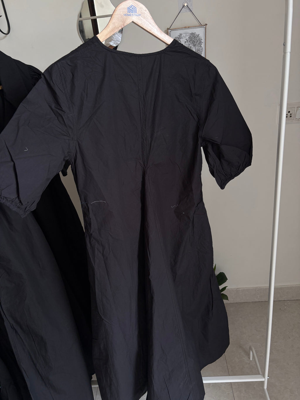 GANNI V NECK BLACK DRESS