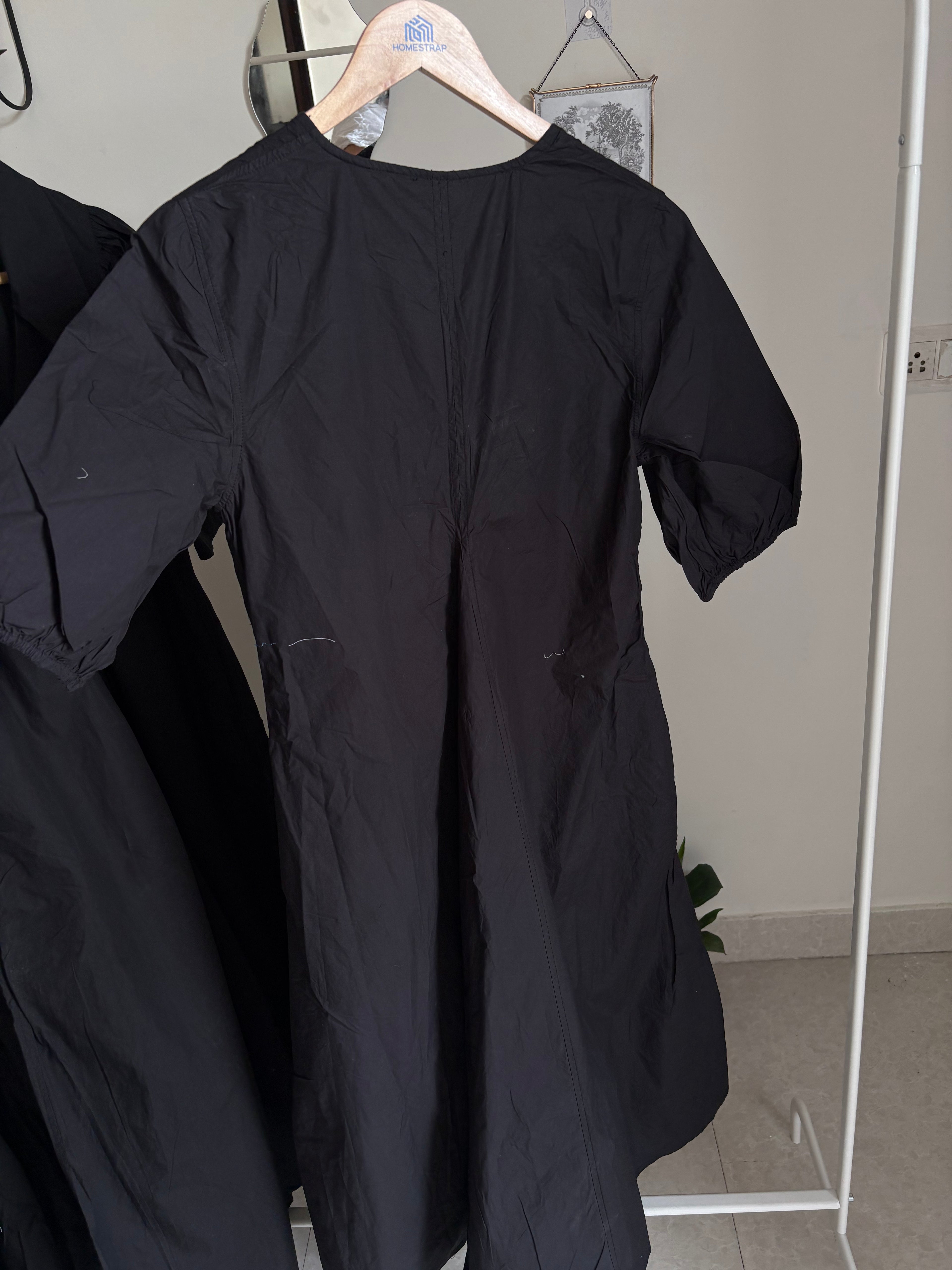 GANNI V NECK BLACK DRESS