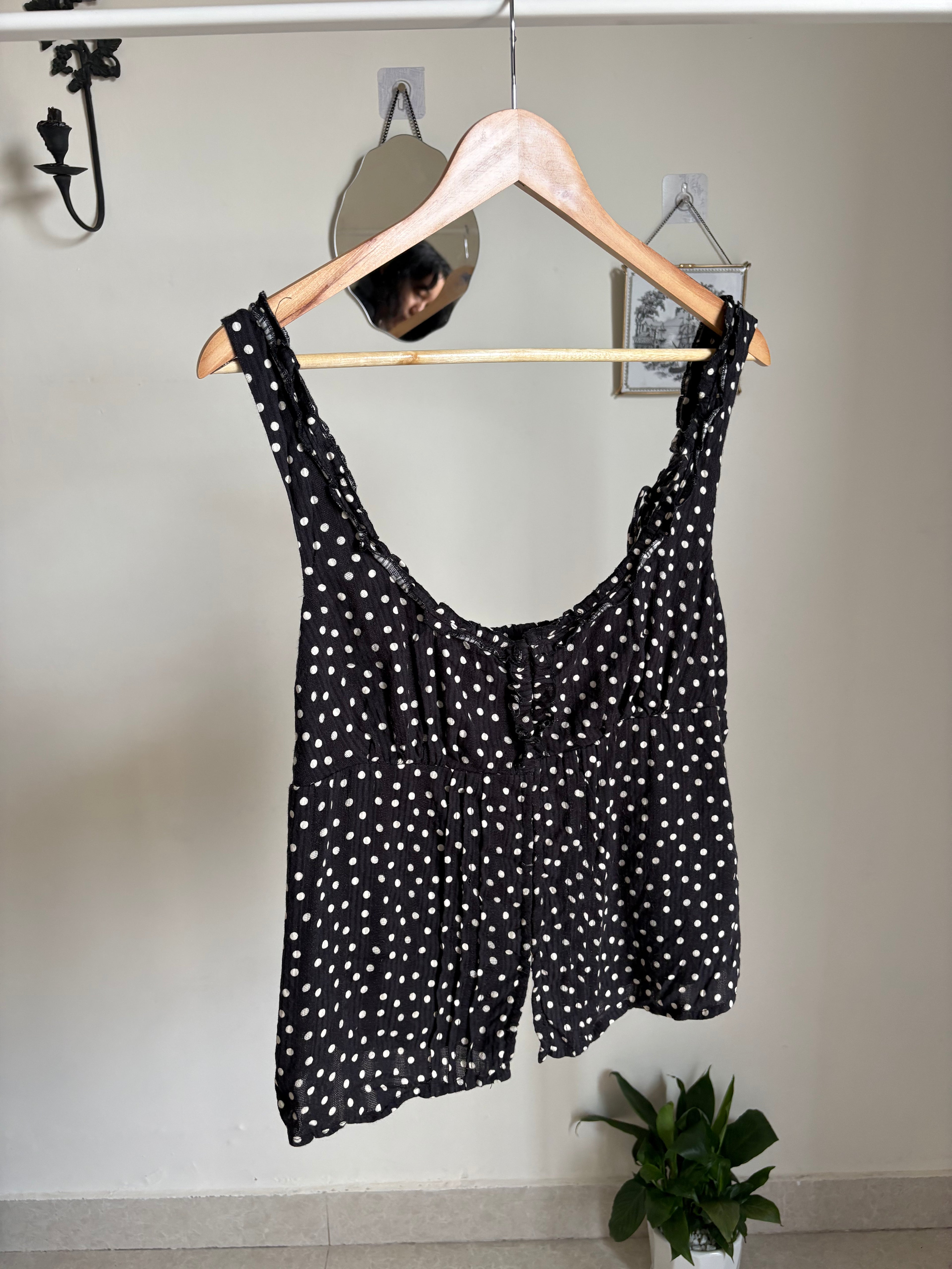 FREE PEOPLE Women's Black Ellia Top L