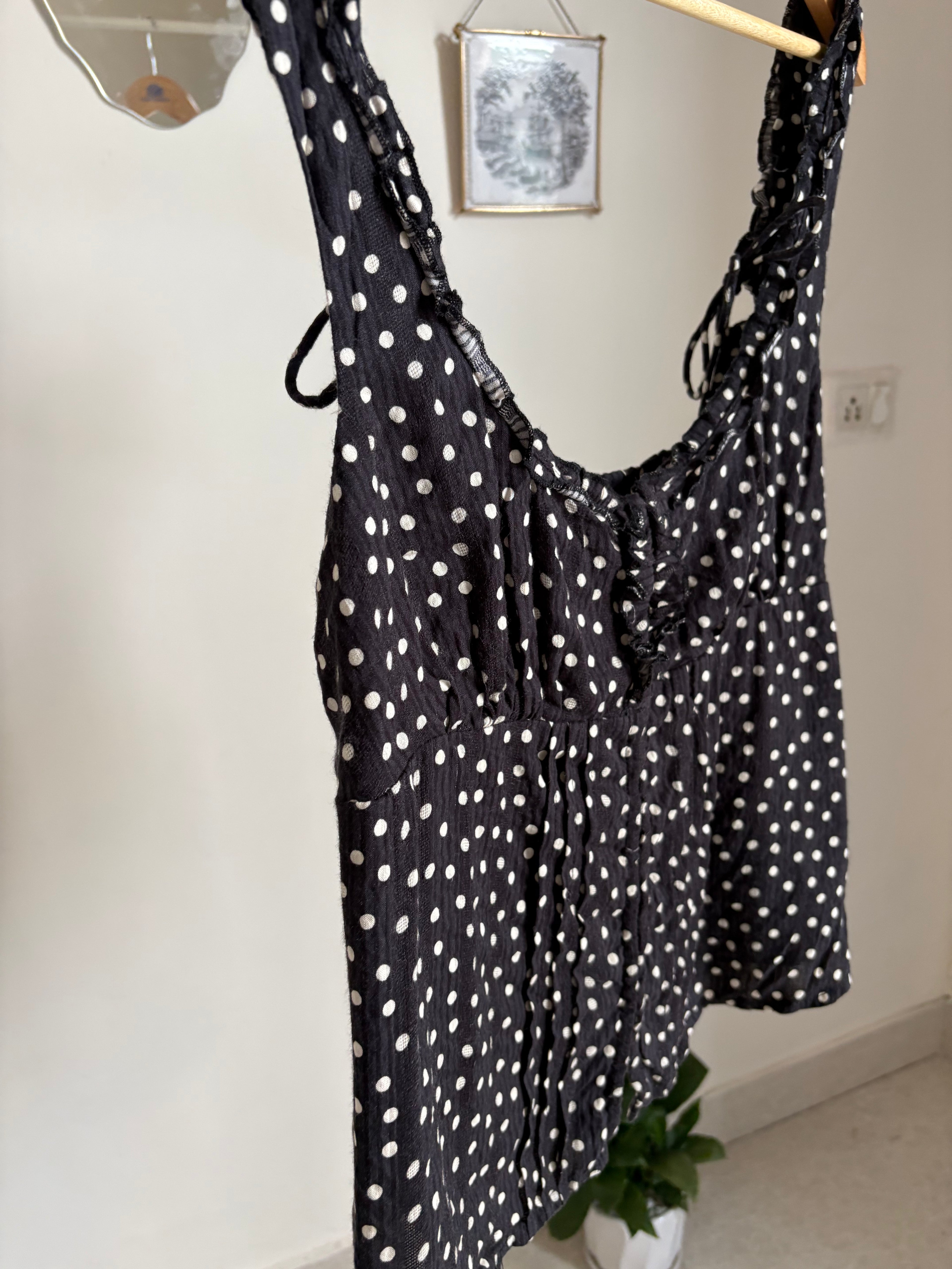 FREE PEOPLE Women's Black Ellia Top L