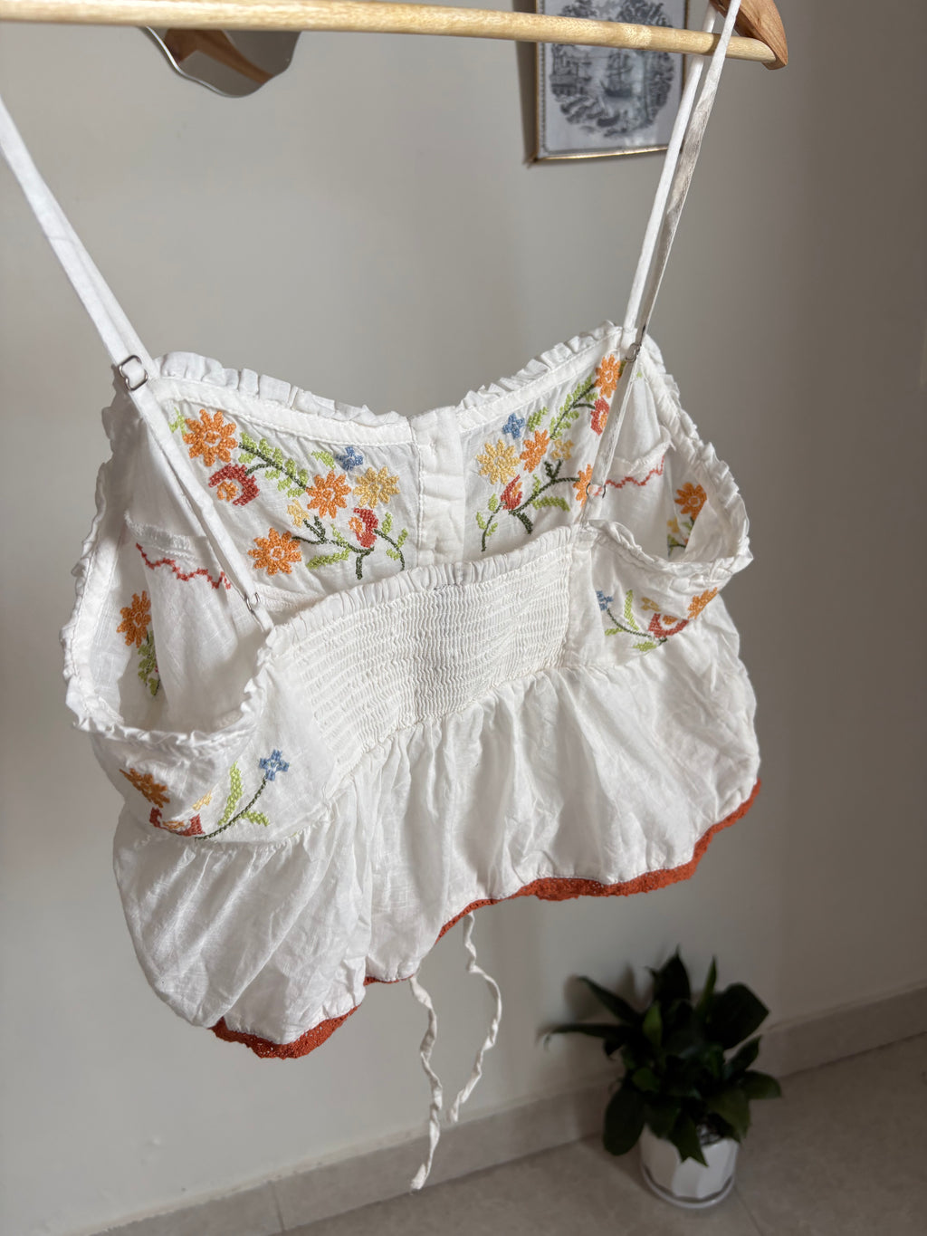 Anthropologie Embroidered Flyaway Cami