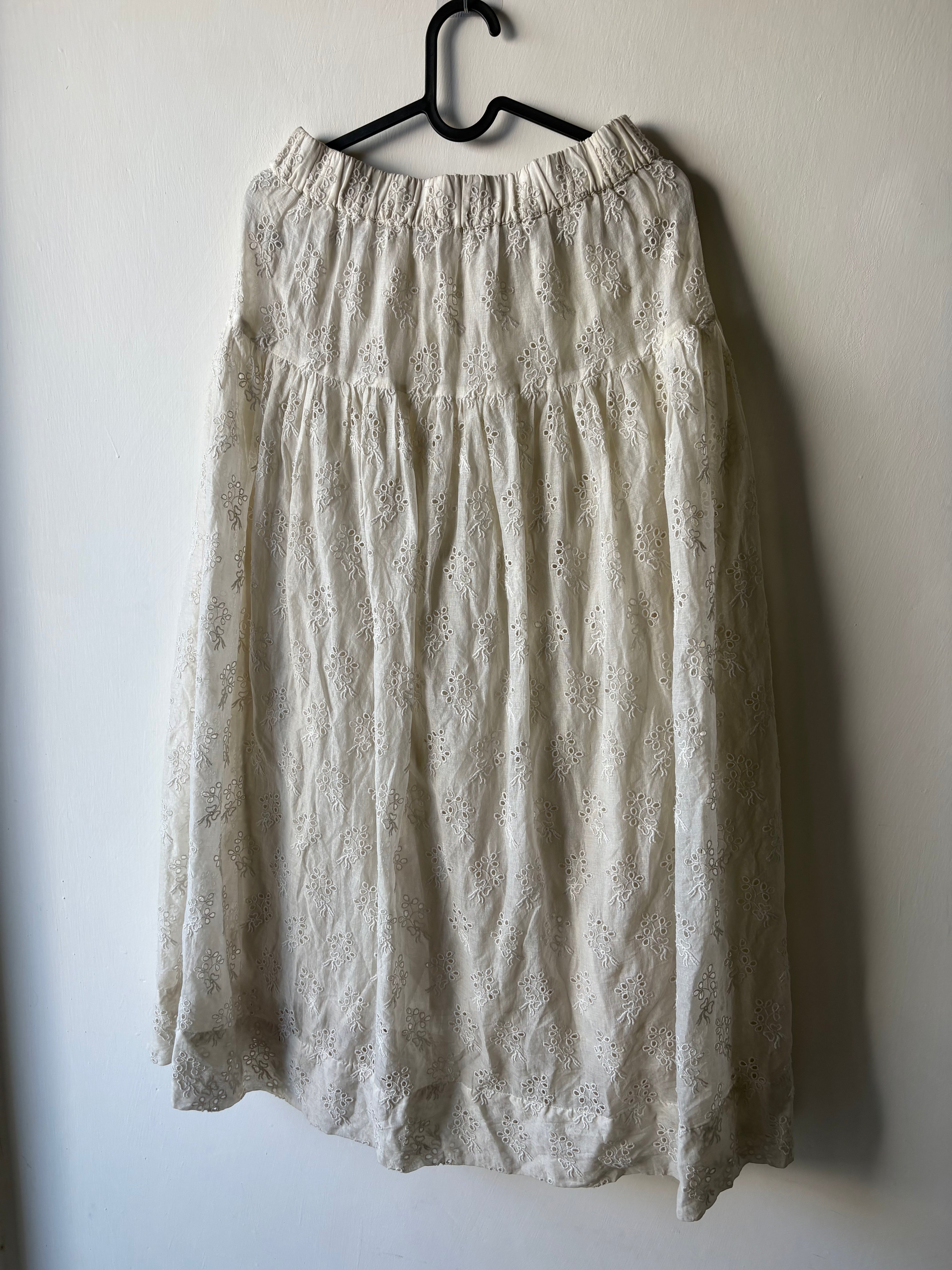 THE GREAT. EMBROIDERED SKIRT  S