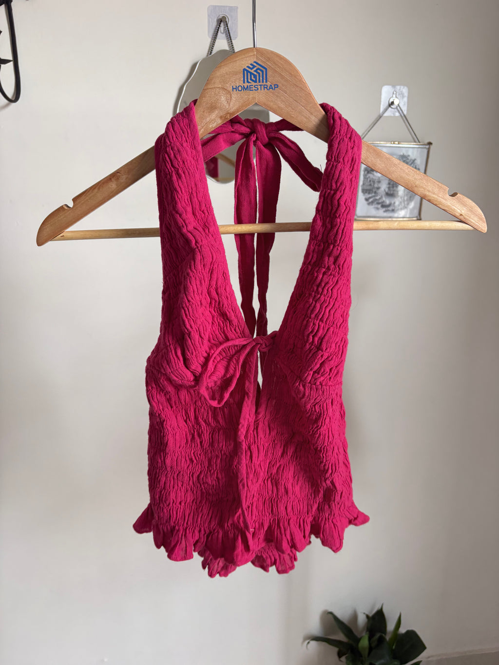 free-est Women's Pink Khloe Smocked Halter Top S
