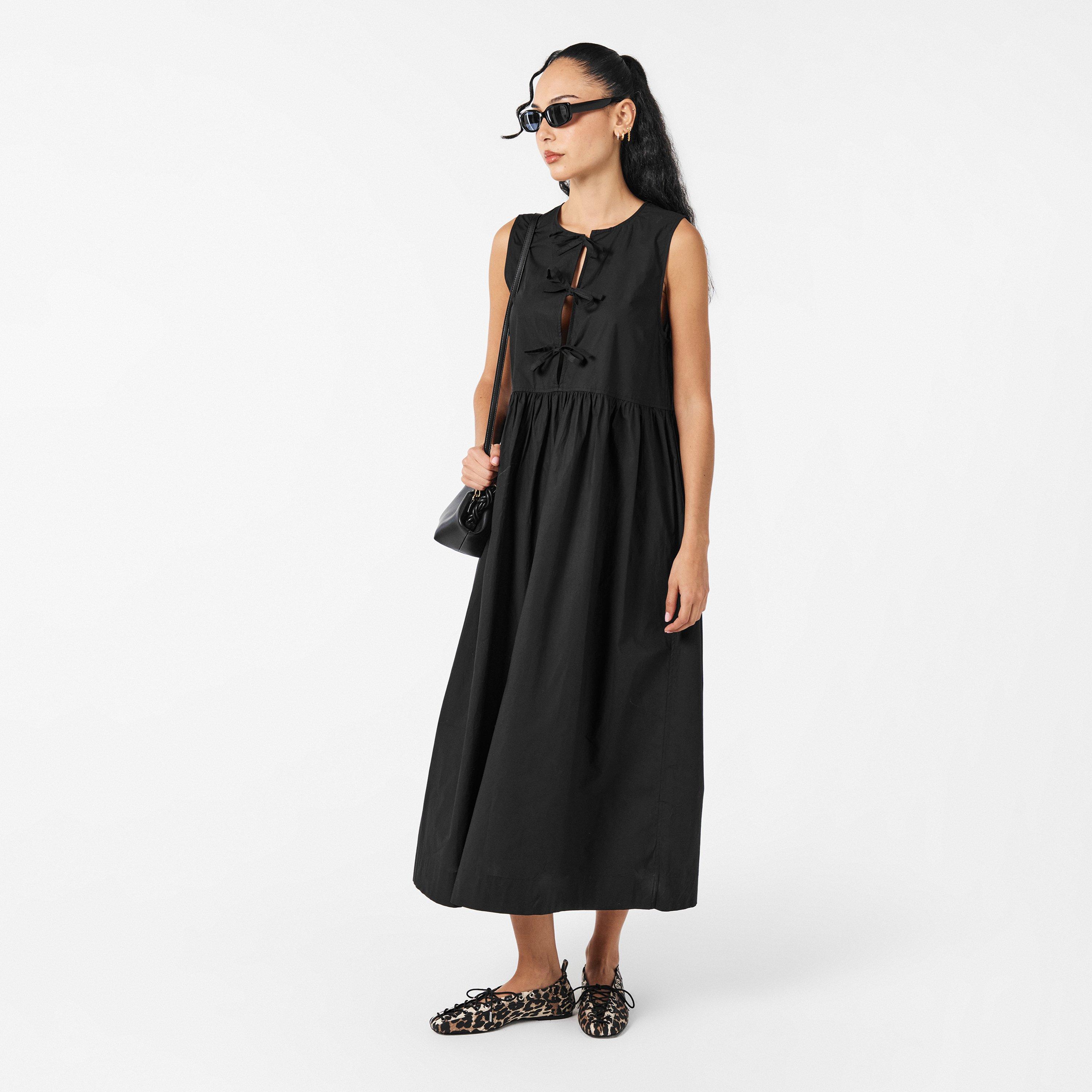 GANNI Women's Midi Dress in Black