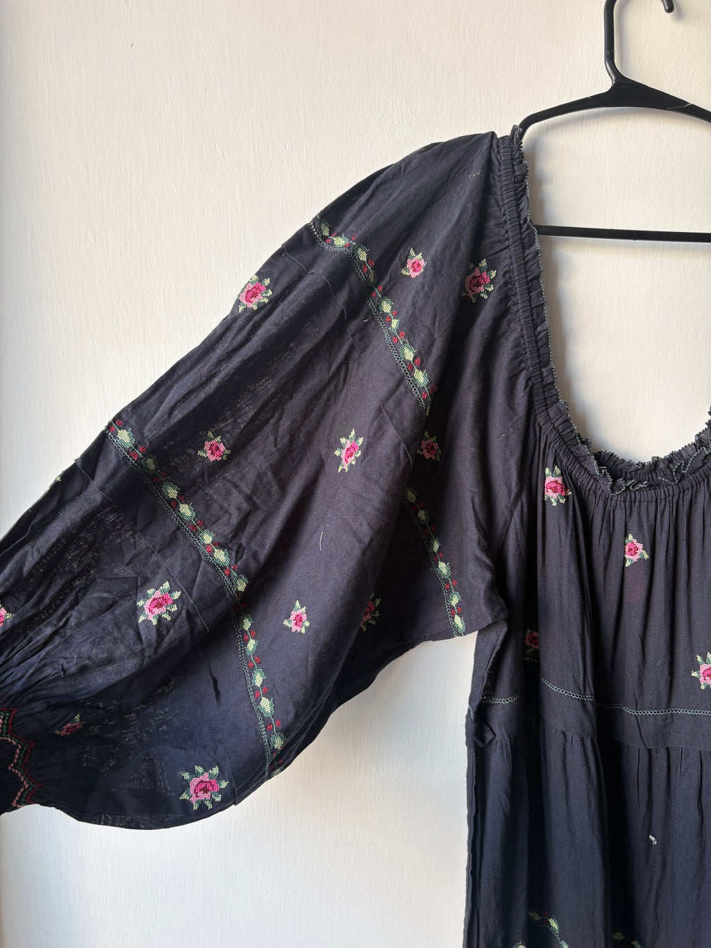 THE GREAT. THE FOLKLORE DRESS - DKNAVY SIZE 1 (S)