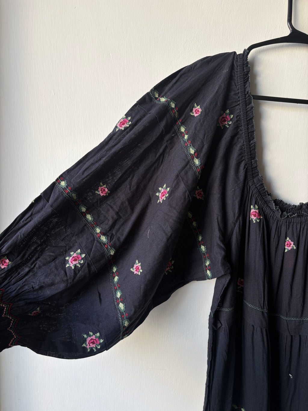 THE GREAT. THE FOLKLORE DRESS - DKNAVY SIZE 1 (S)