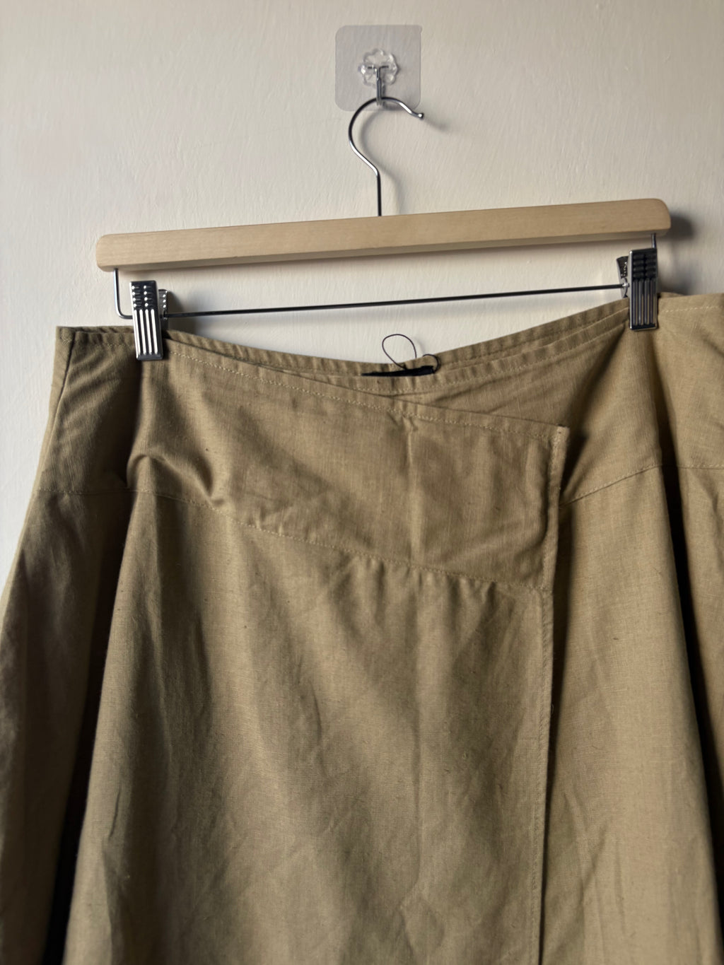 PLT OLIVE COTTON HANKY HEM MIDAXI SKIRT uk 16