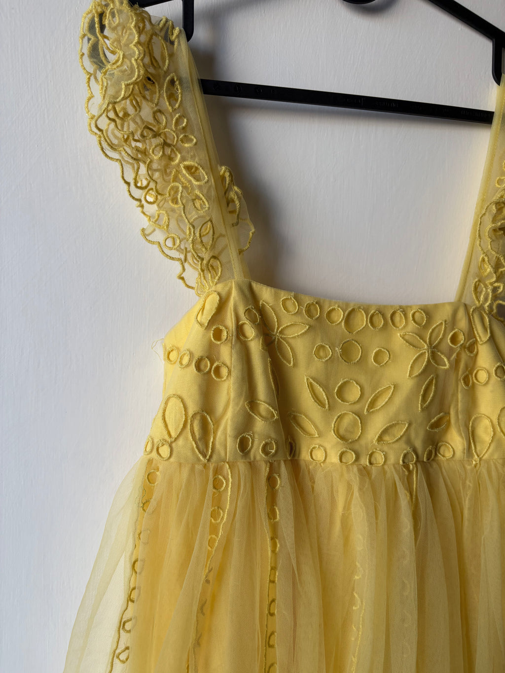 Let Me Be Eyelet Tulle Mini Dress XS