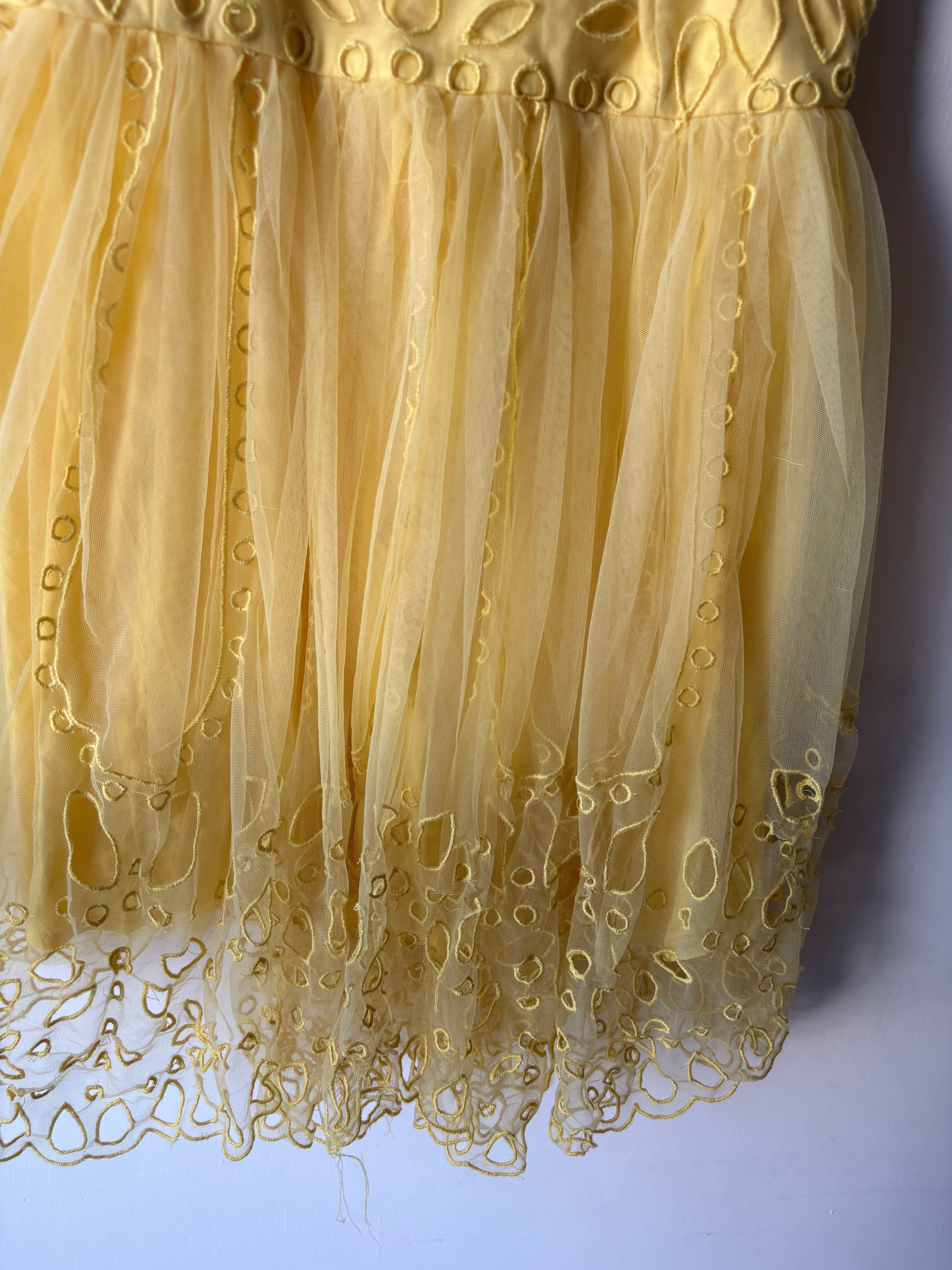 Let Me Be Eyelet Tulle Mini Dress XS