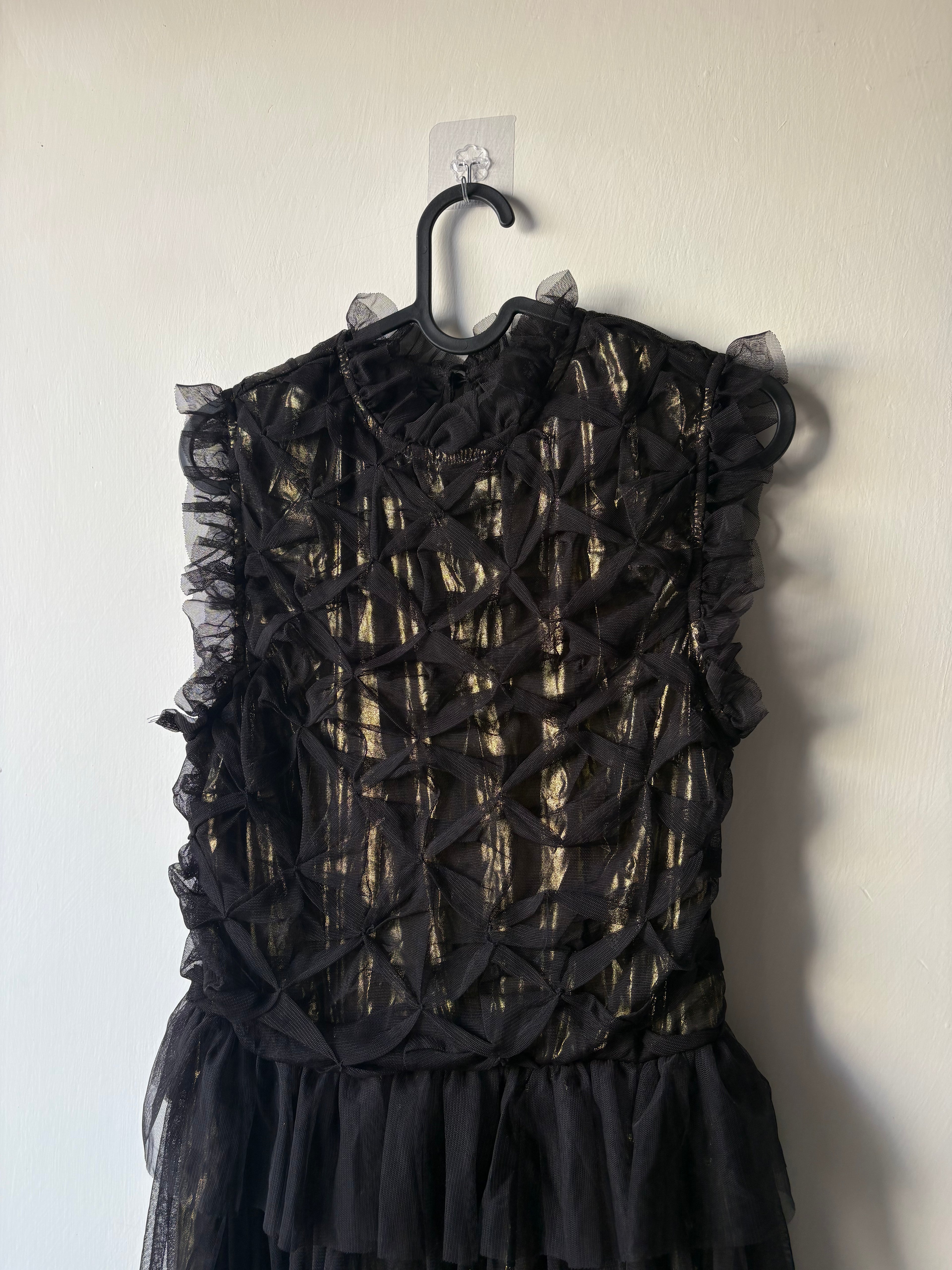 AllSaints Lola ruffled tiered dress S