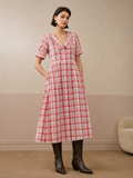 BRORA RED CHECK DRESS COTTON RED M