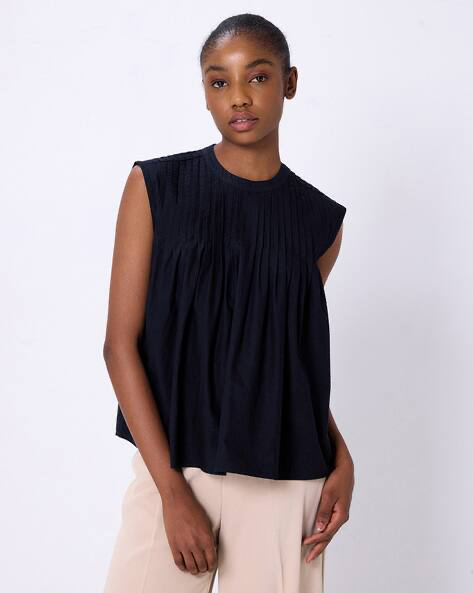 Pintuck Yoke TOP COTTON M