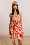 damson madder Lilo Hanky Hem Multiwear Skirt/Dress- Red Gingham
