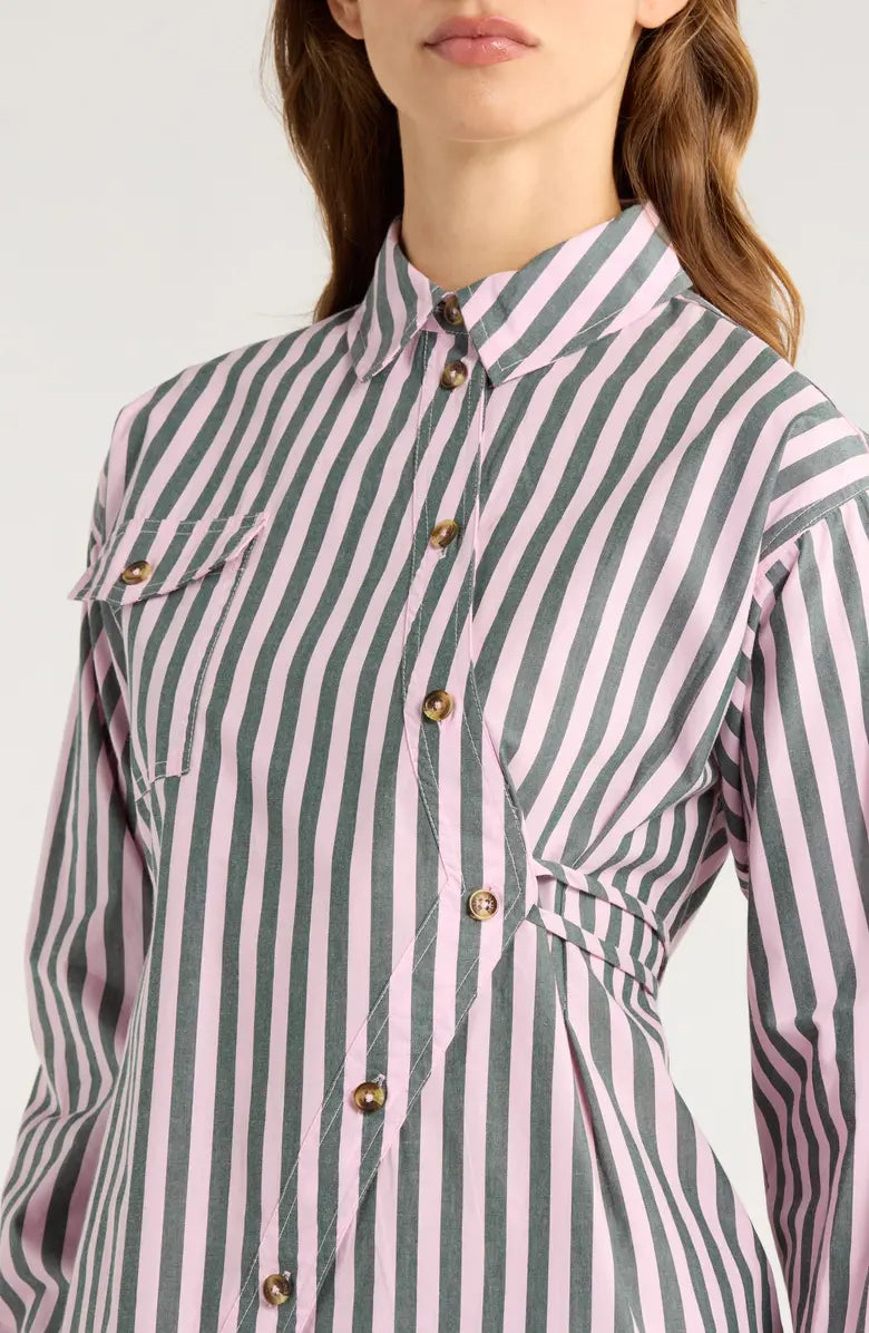 Damson Madder Lux Striped Shirt in Cotton