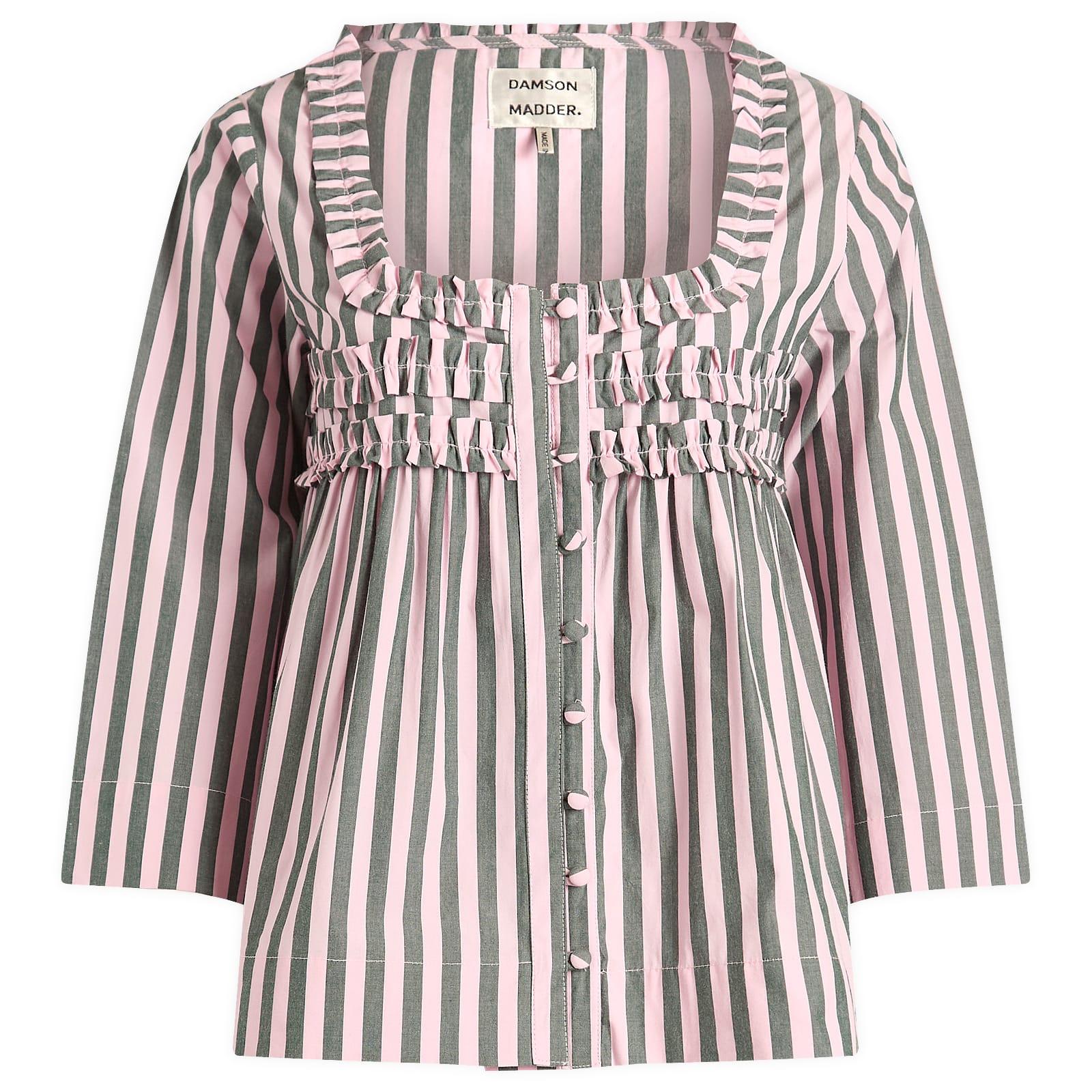Leilani Ruffle Organic Cotton Top Damson Madder
