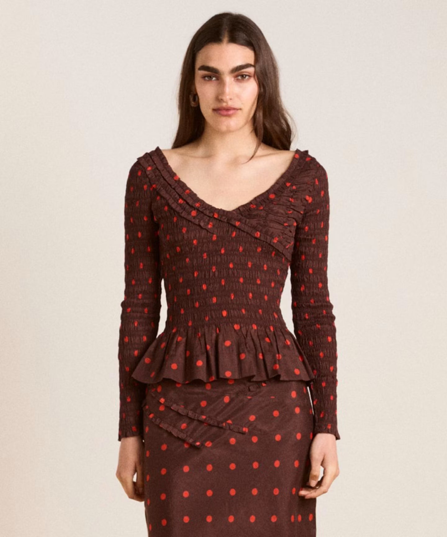 Damson MadderSuri Shirred Blouse Damson Madder  UK 6/8