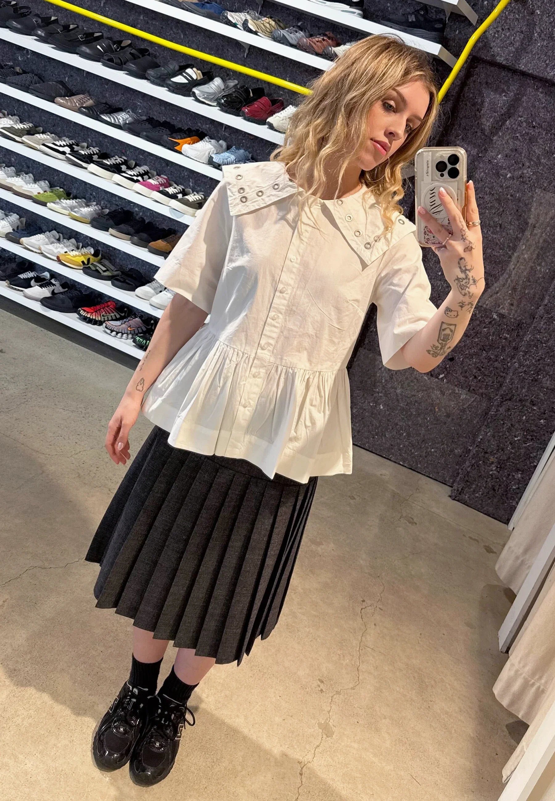 Damson Madder  Cyrus Eyelet Blouse - White